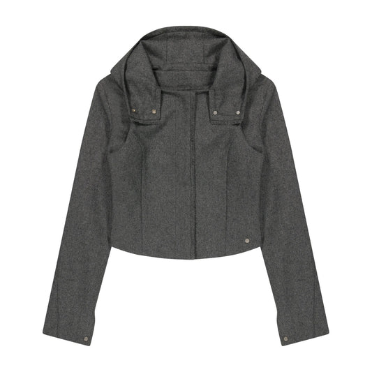 LAYERED BOLERO WOOL JACKET - GREY