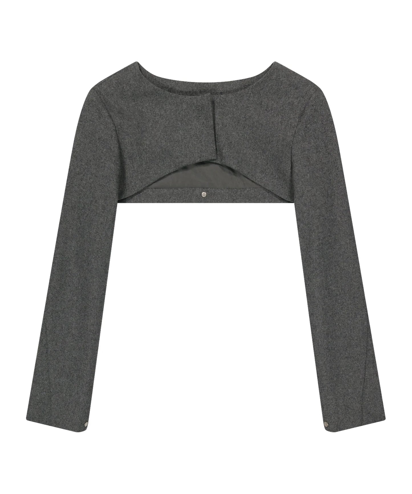LAYERED BOLERO WOOL JACKET - GREY