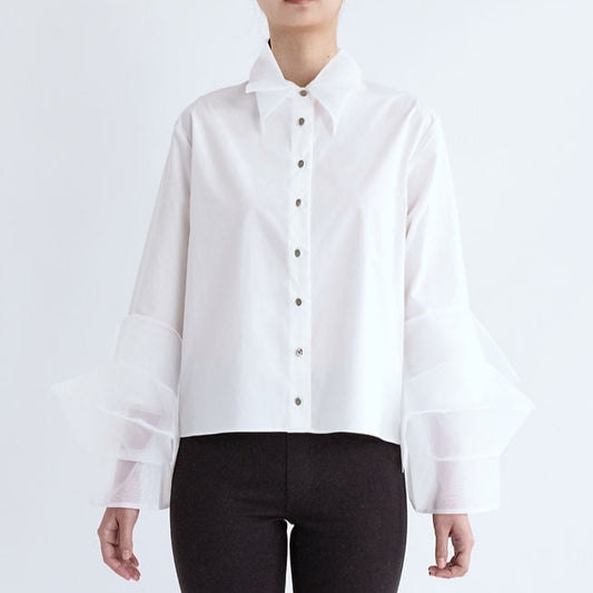 Organza shirt-white