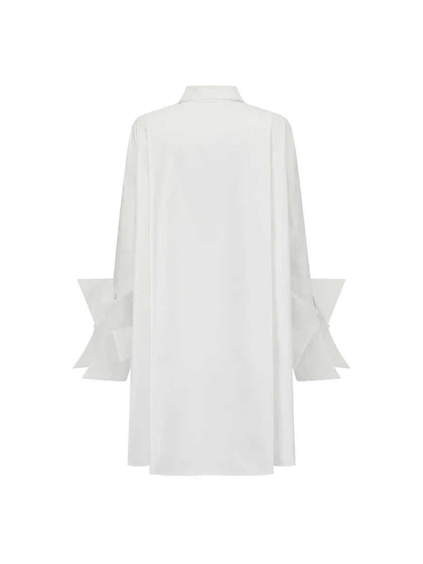 Organza shirt dress-white
