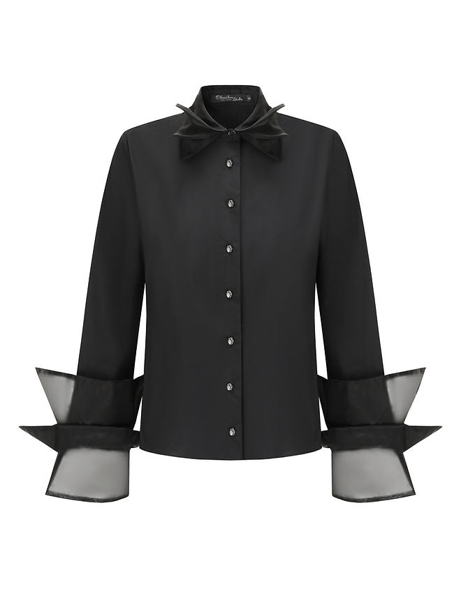 Organza shirt-black