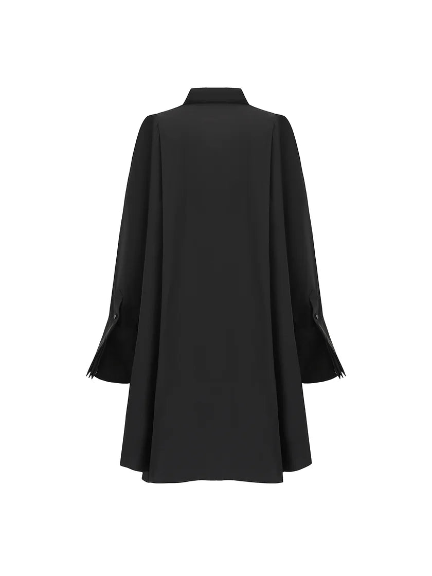 Organza shirt dress-black