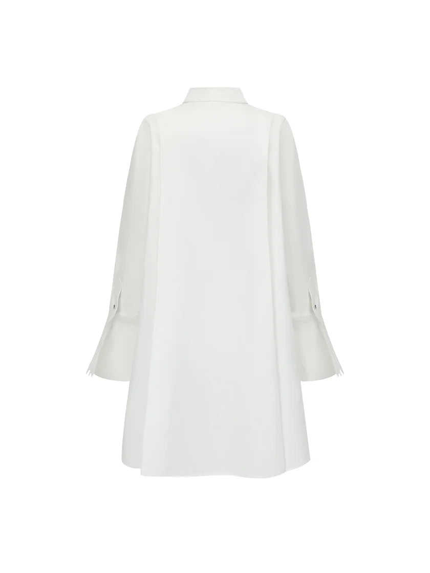 Organza shirt dress-white