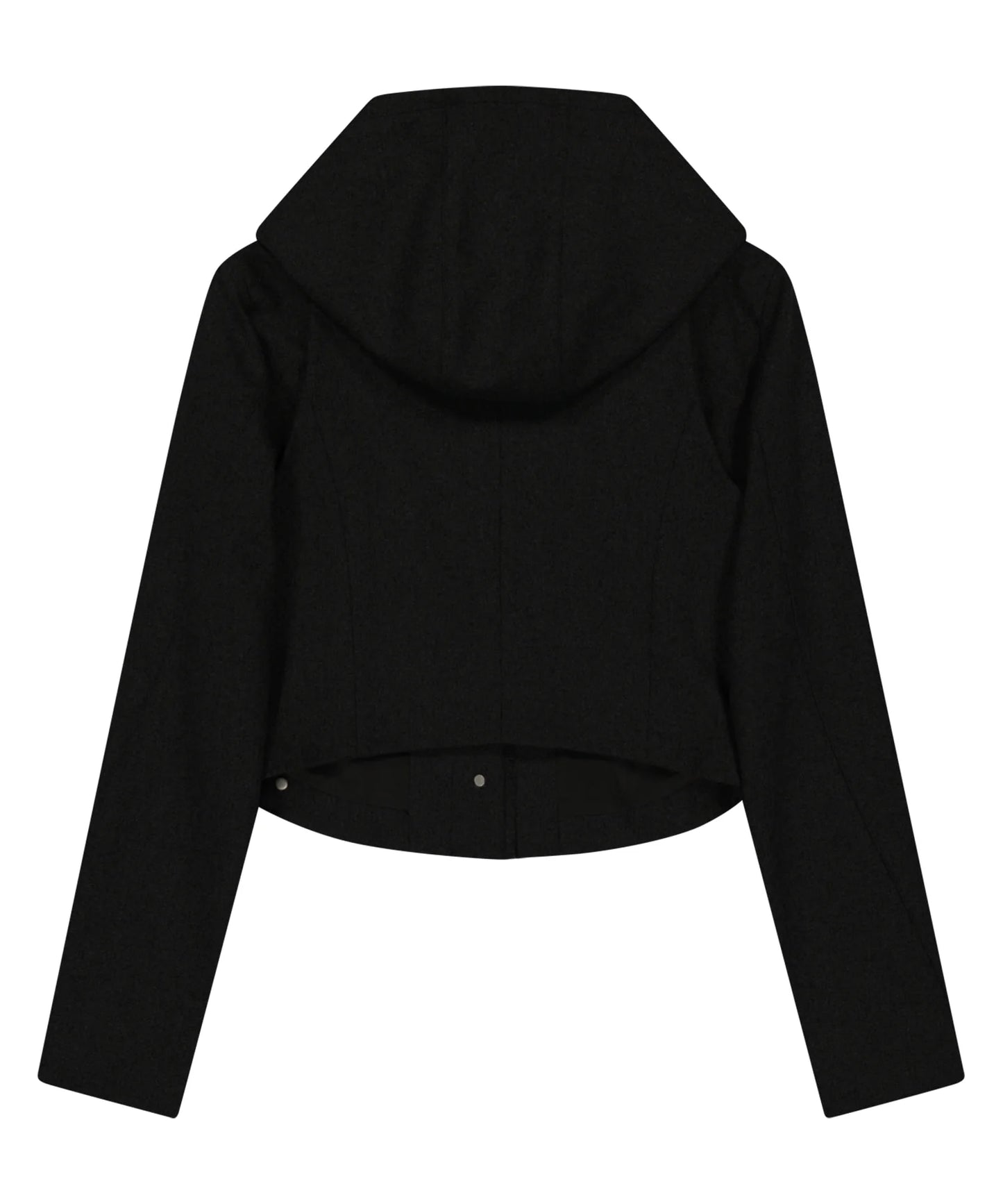 LAYERED BOLERO WOOL JACKET - BLACK