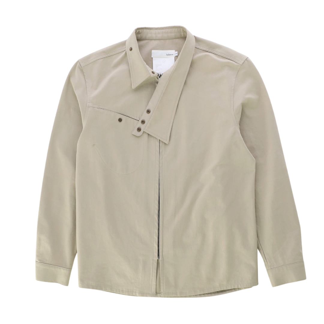 Wind collar zip shirts_ver balance (sand beige)