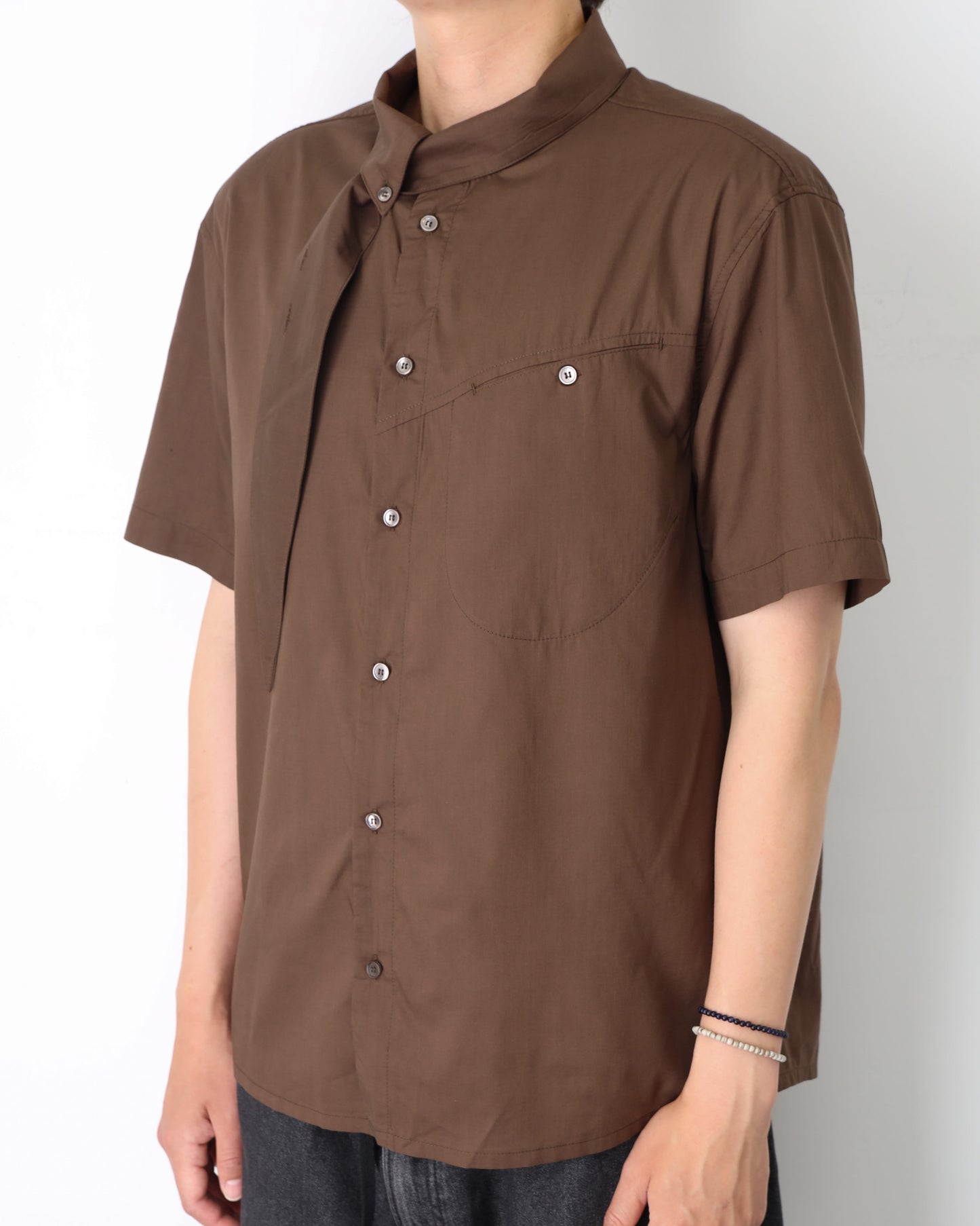 TAIL COLLAR SHIRT_VER BALANCE(BROWN)
