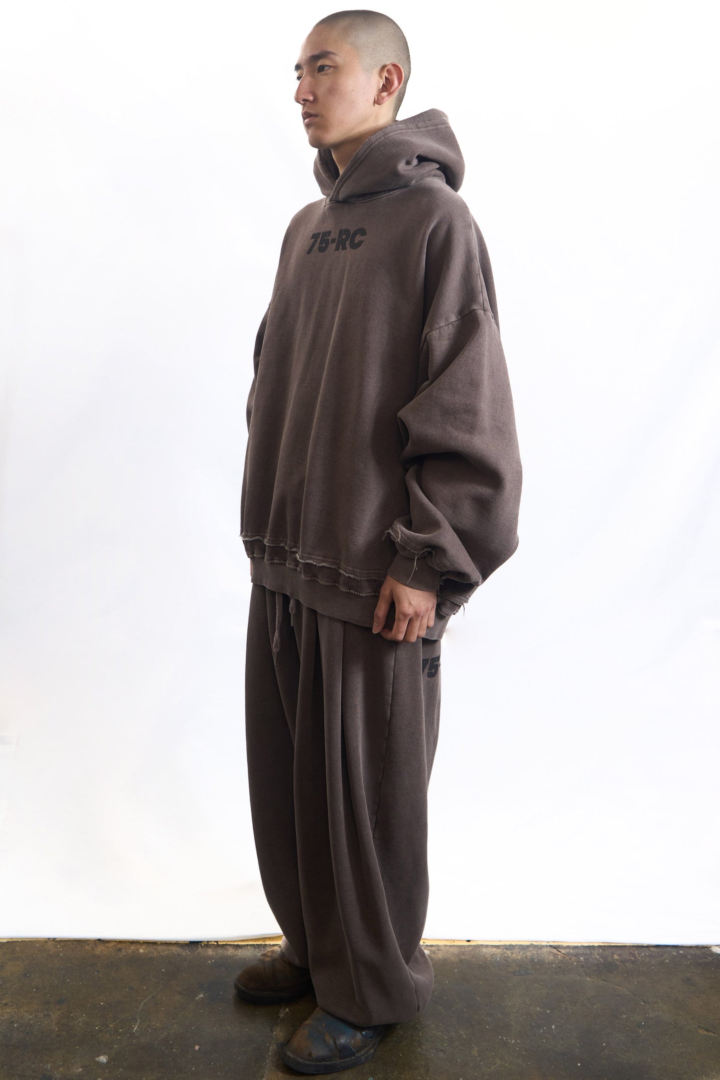 Fade Oversized Track Hoodie Cocoa