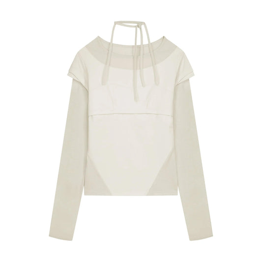 HALTER STRAP LONG SLEEVE - IVORY