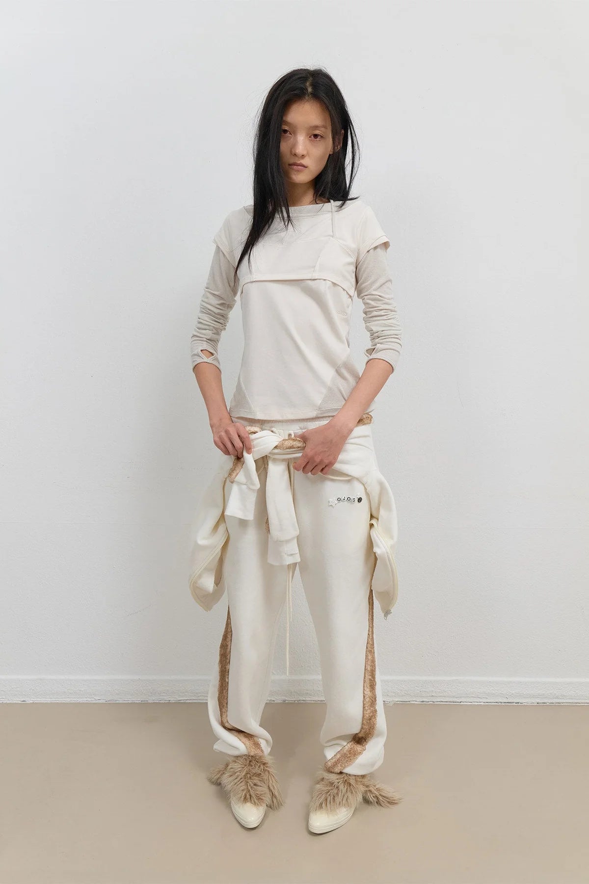 HALTER STRAP LONG SLEEVE - IVORY