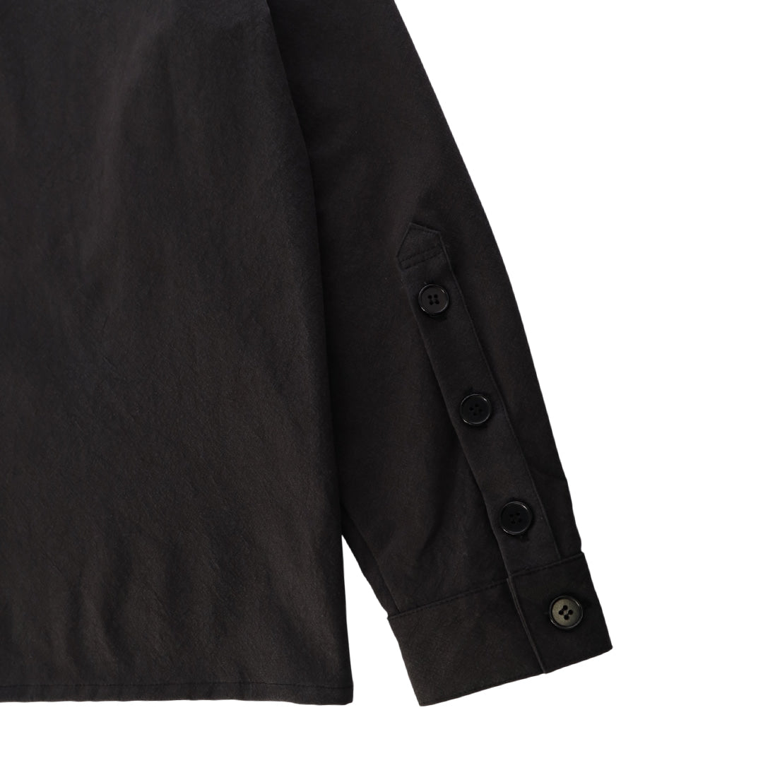 Layered collars shirts_ver imbalance (black)