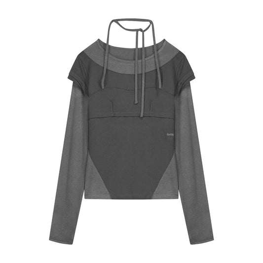 HALTER STRAP LONG SLEEVE - GREY