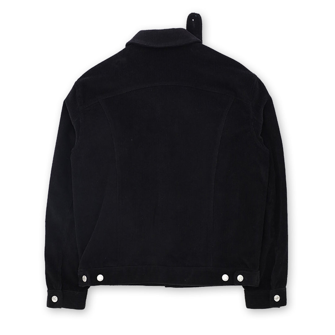 Corduroy panel collar jacket_ver imabalance black