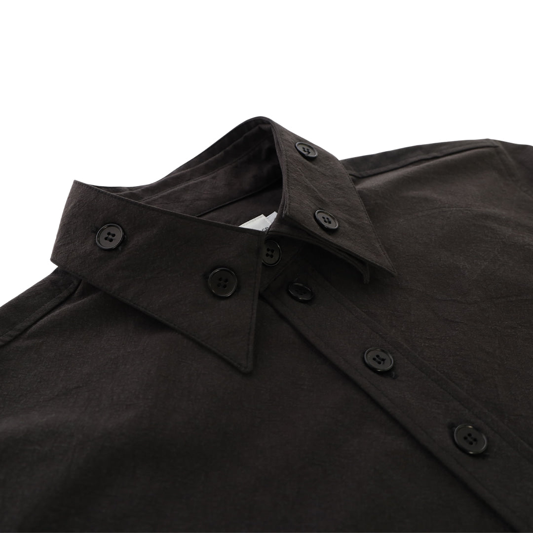 Layered collars shirts_ver imbalance (black)