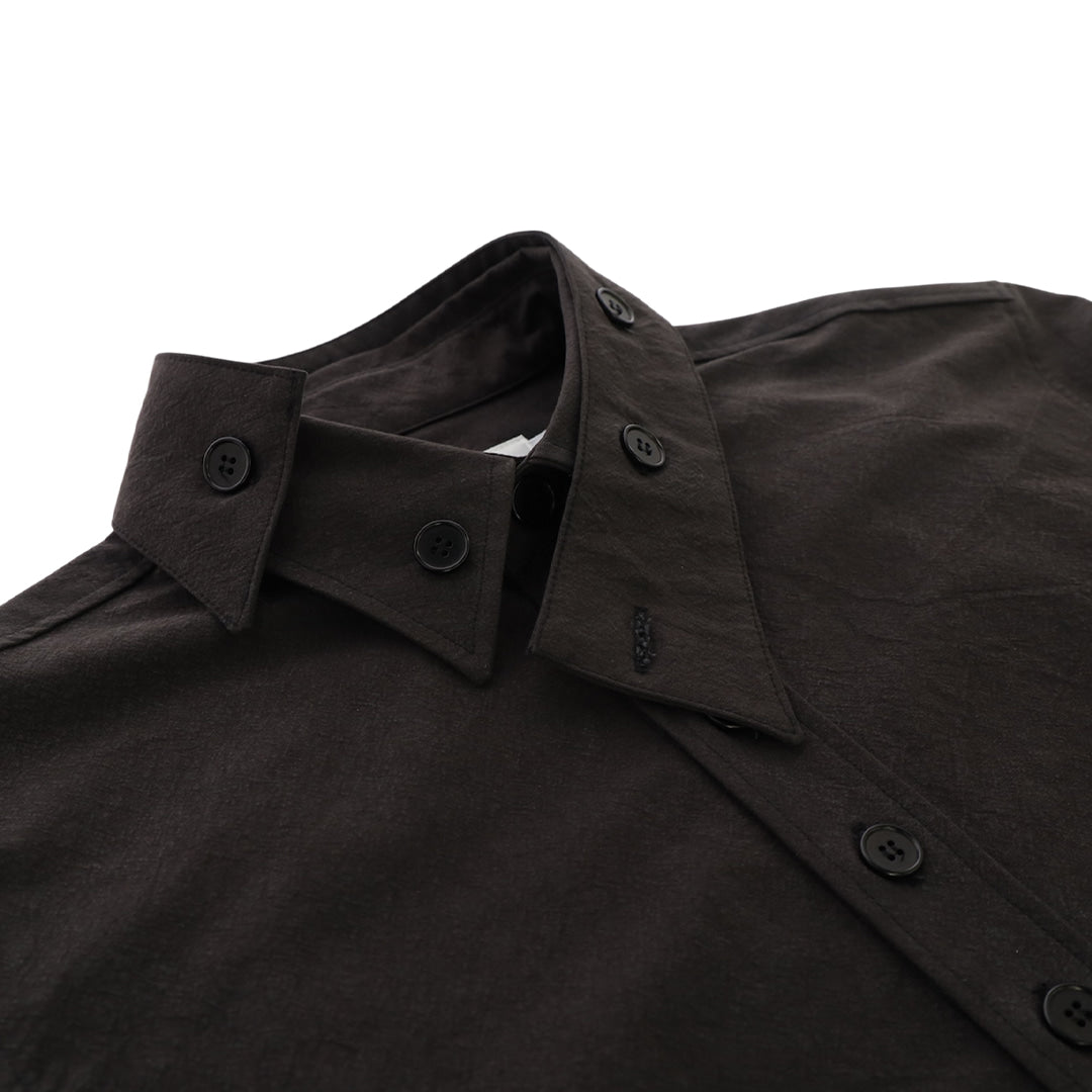 Layered collars shirts_ver imbalance (black)