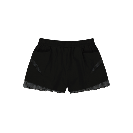 Reversible Plaid Track Shorts Black