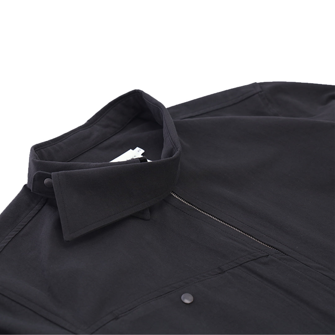 Wind collar zip shirts_ver balance(black)
