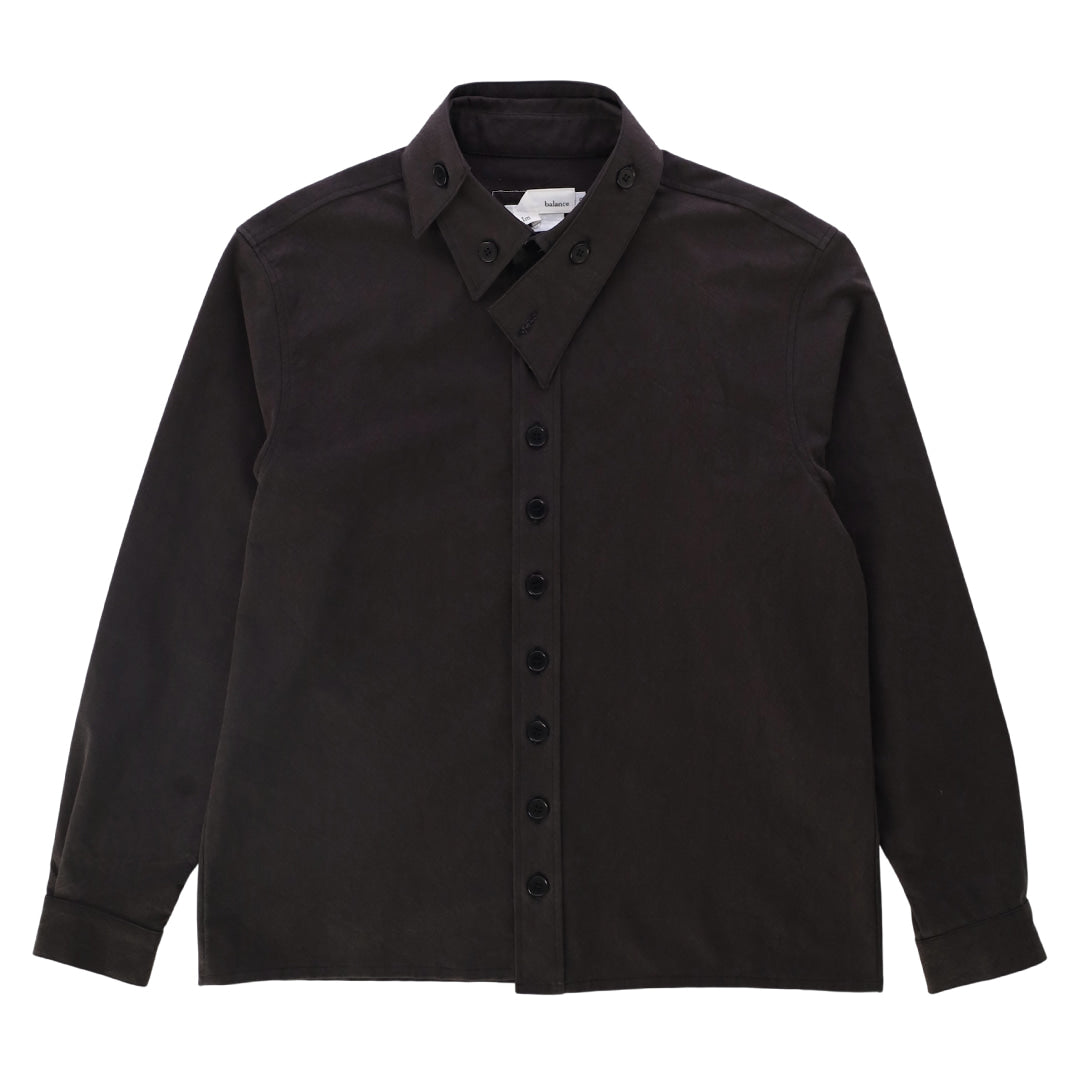 Layered collars shirts_ver imbalance (black)