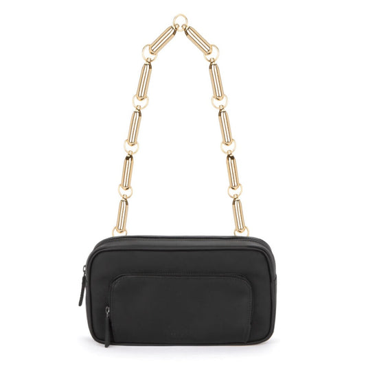 N₂O bum bag black vegan leather / gold