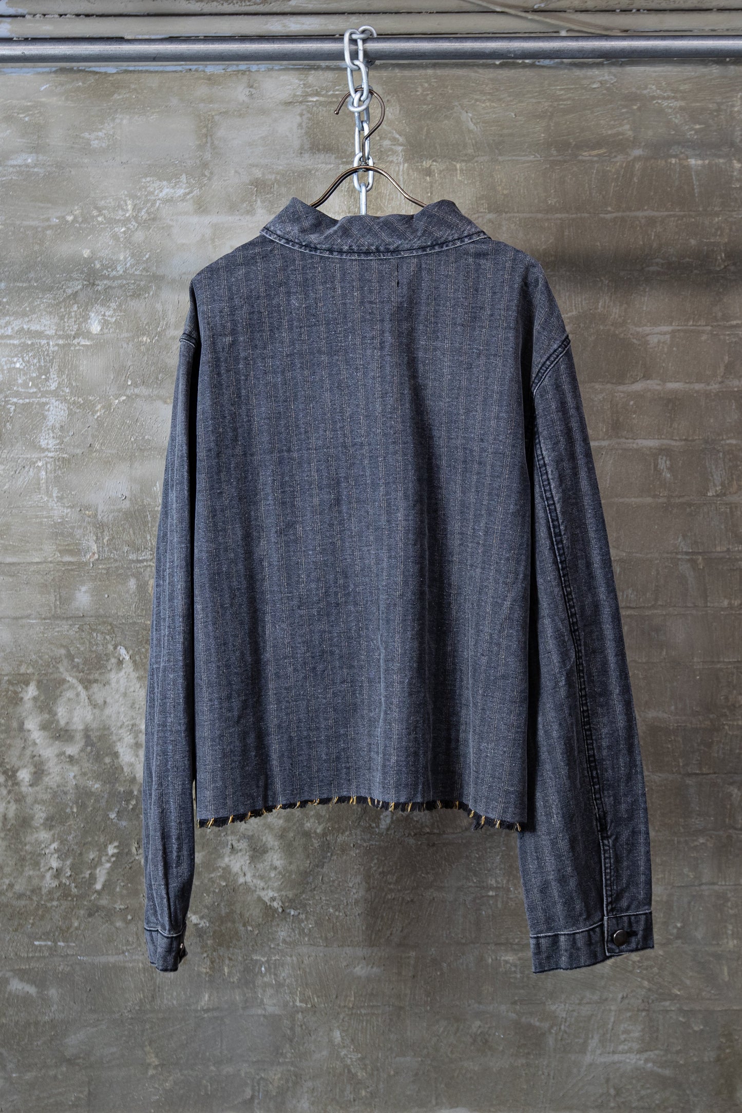 Cropped denim shirt jacket charcoal
