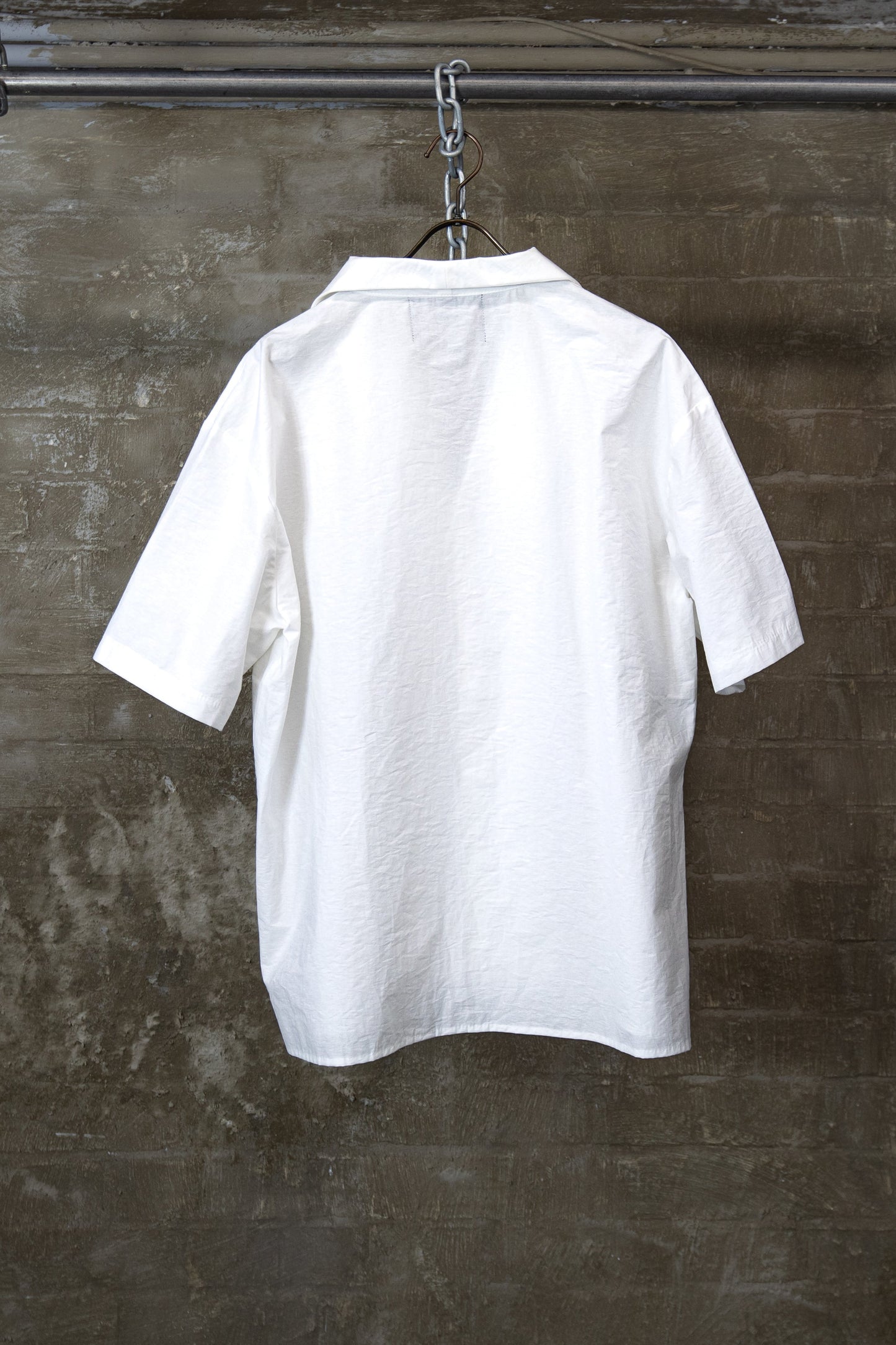 Relaxed open collar shirt white