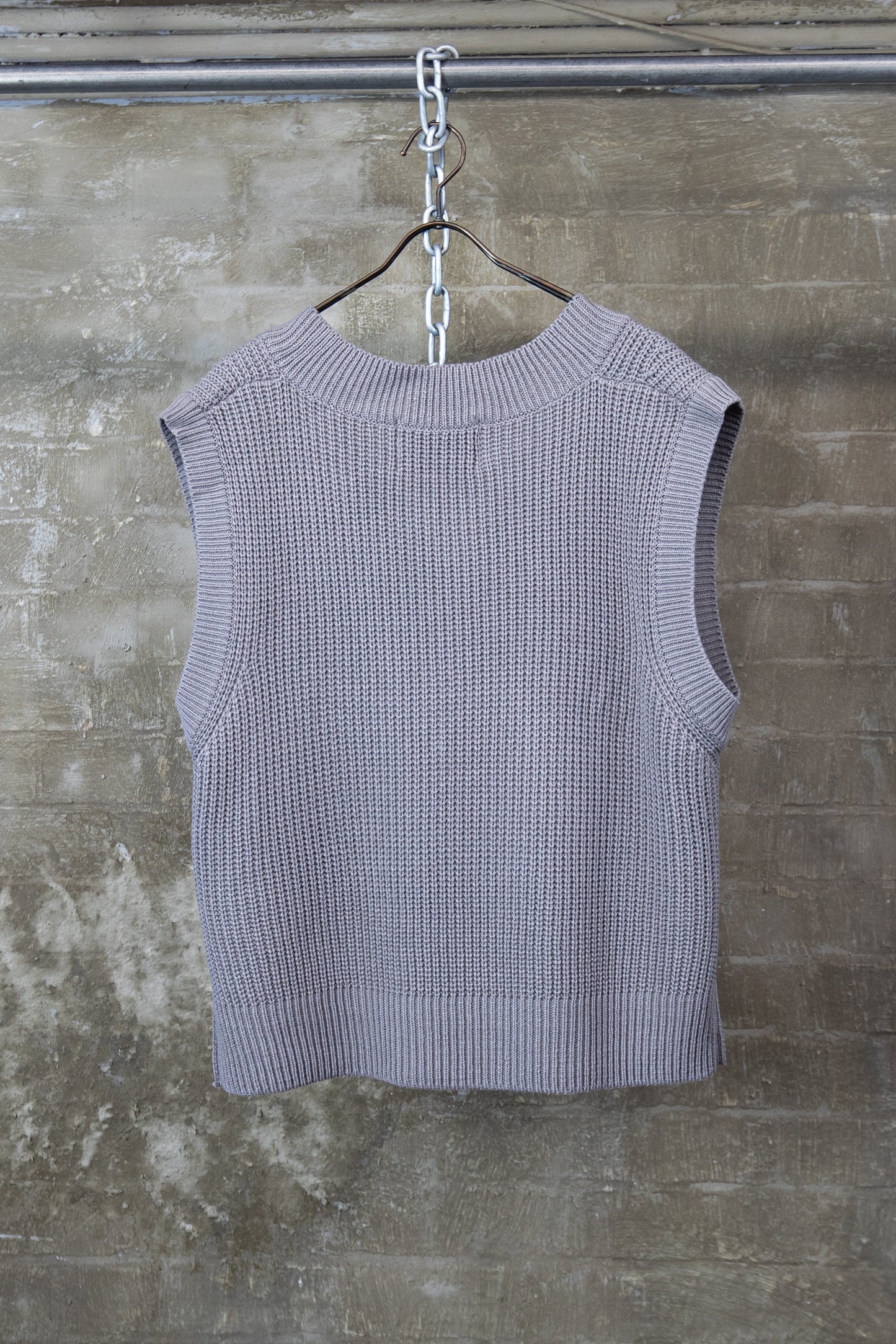 Layered knit vest grey