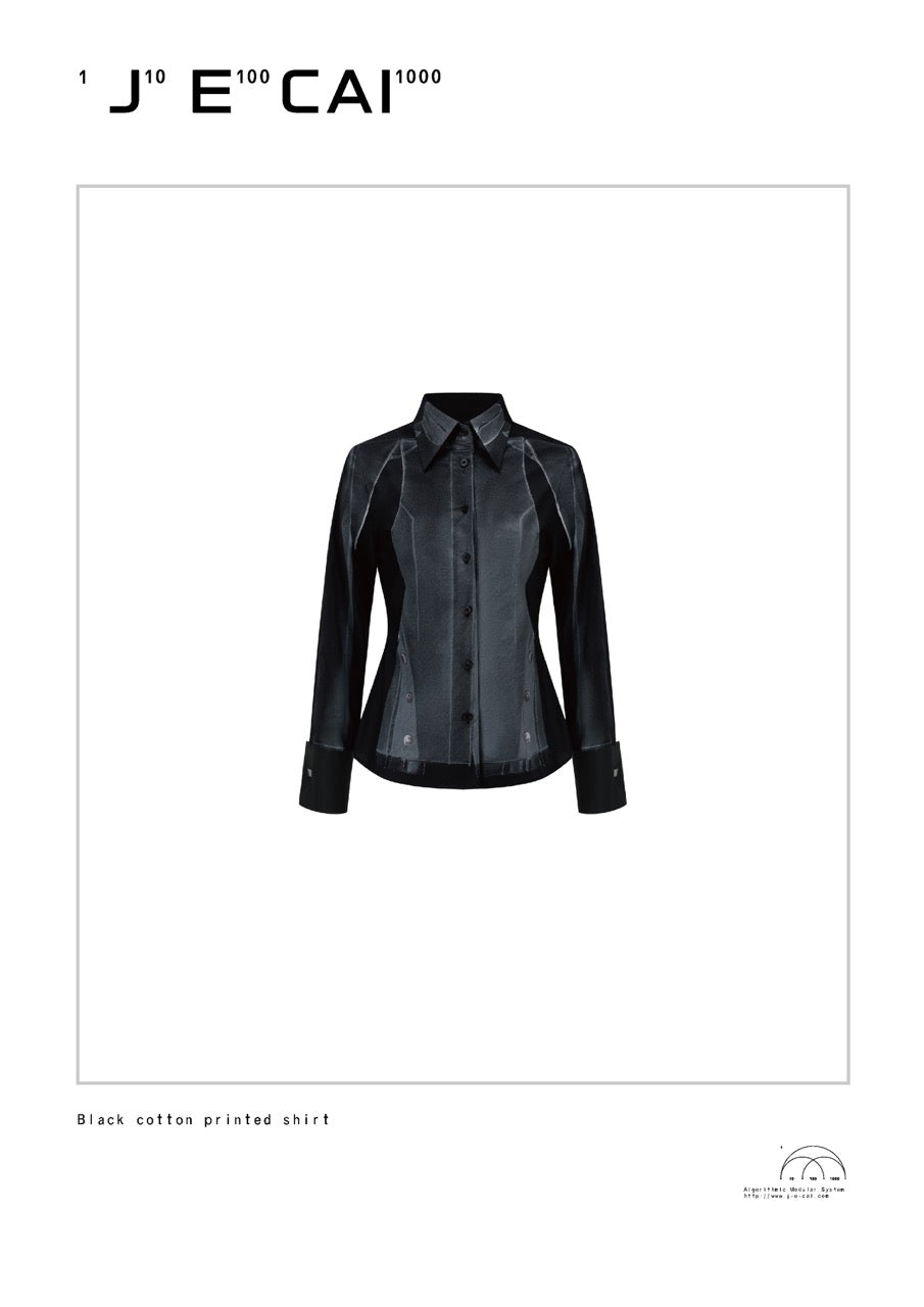 Printed long sleeve shirt slim fit