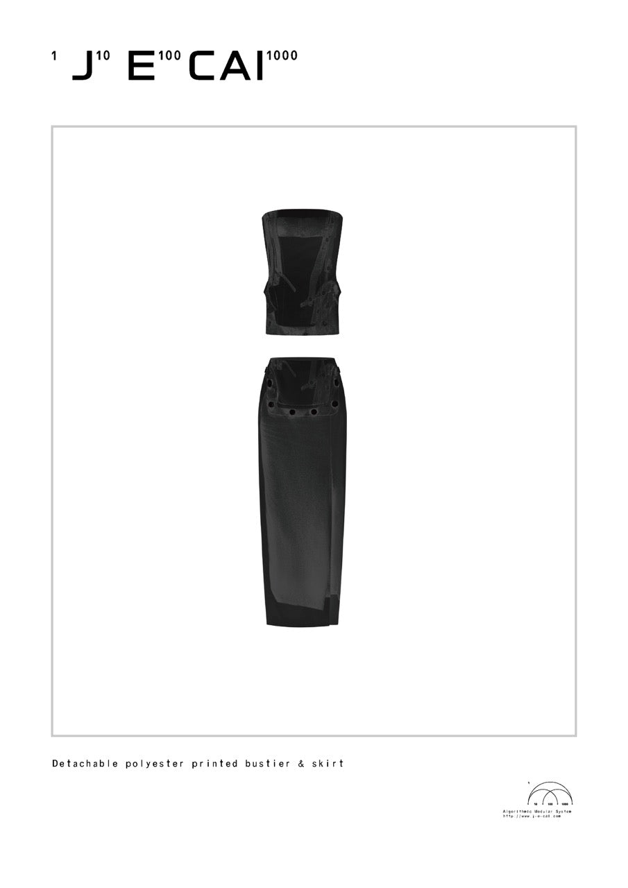 Detachable strapless maxi dress set