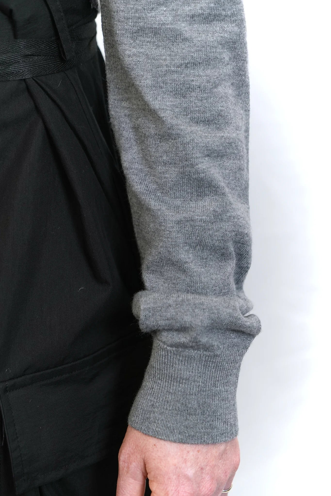 Grey twisted front knit top