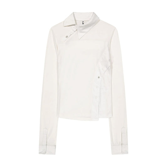 STARCUT JERSEY COLLAR TEE - OFF WHITE