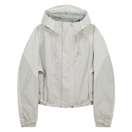 Paneled Crop Shell Jacket Warm Grey