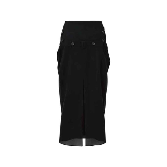 Detachable draped structure maxi skirt