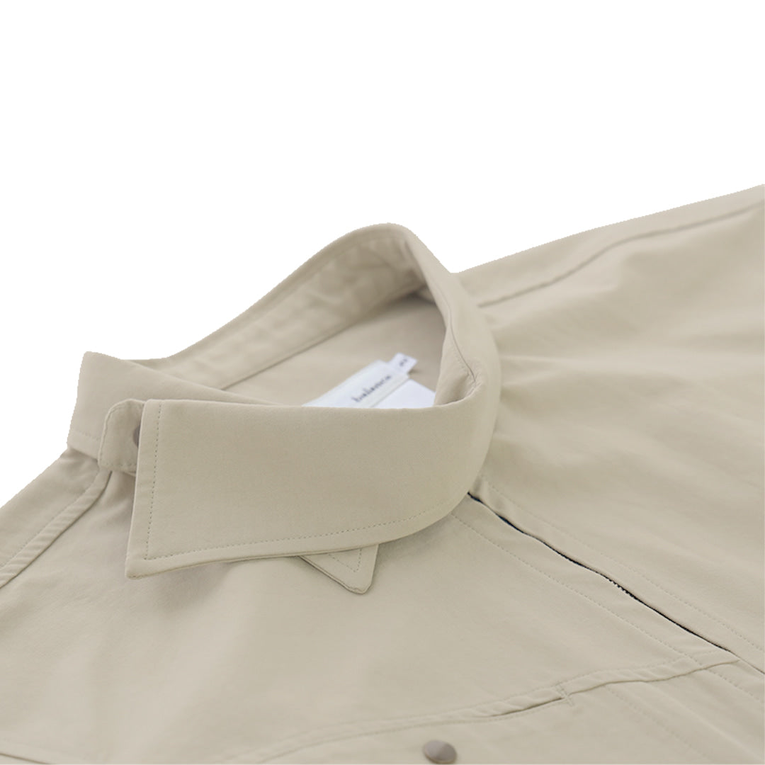 Wind collar zip shirts_ver balance (sand beige)