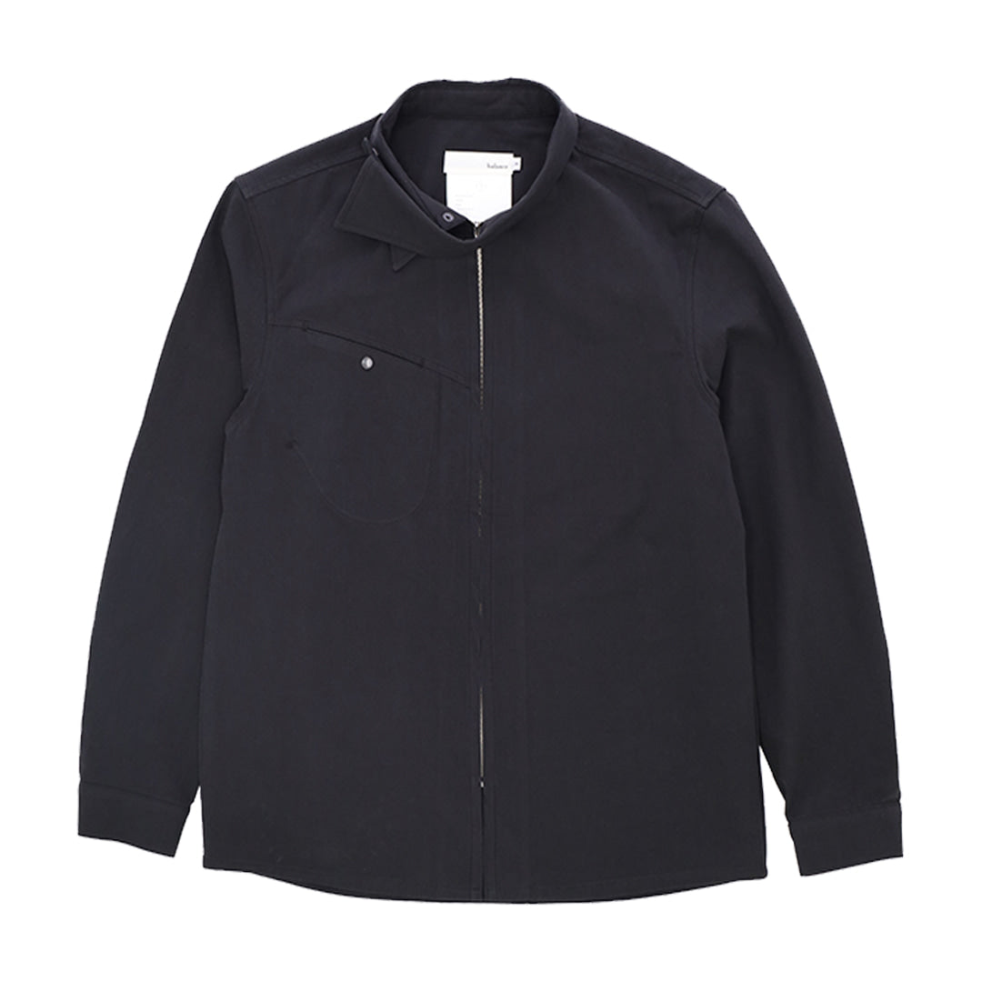Wind collar zip shirts_ver balance(black)