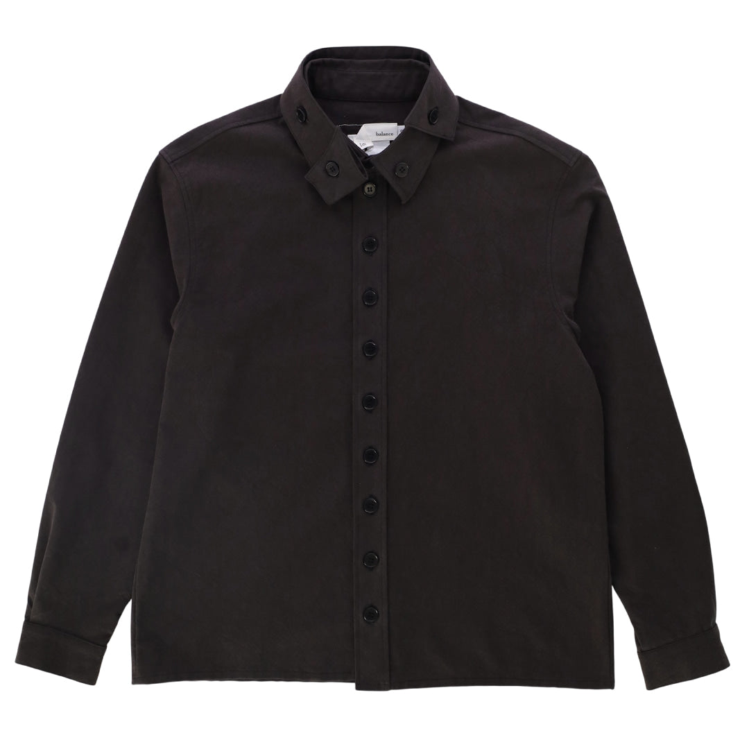 Layered collars shirts_ver imbalance (black)