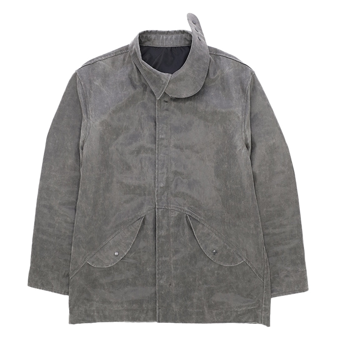 Panel collar field coat_ver imbalance (washed leather)