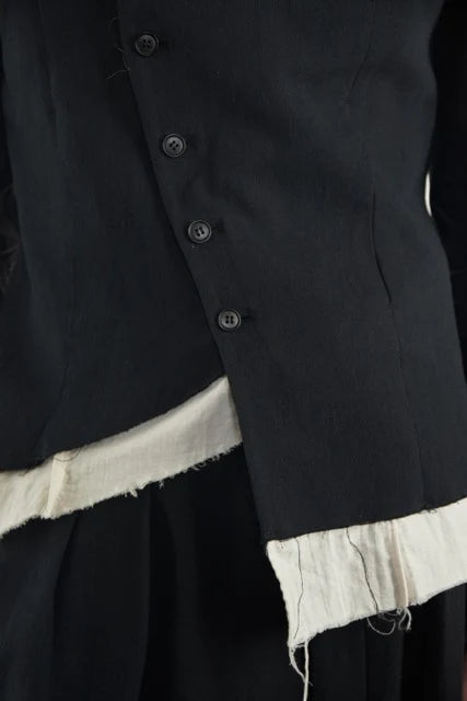 Frayed high-neck vest