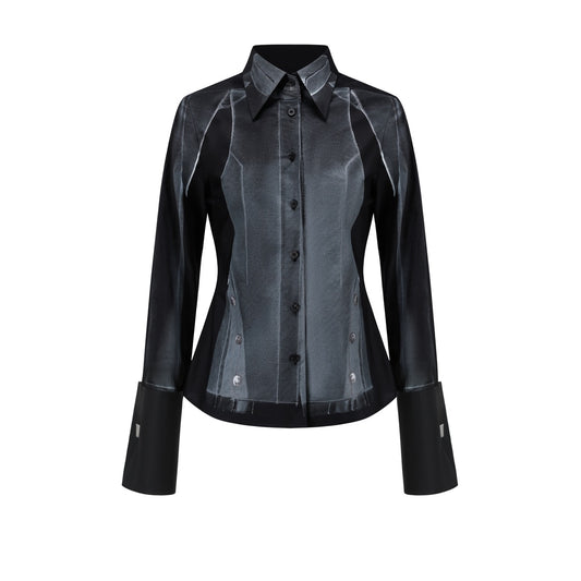 Printed long sleeve shirt slim fit