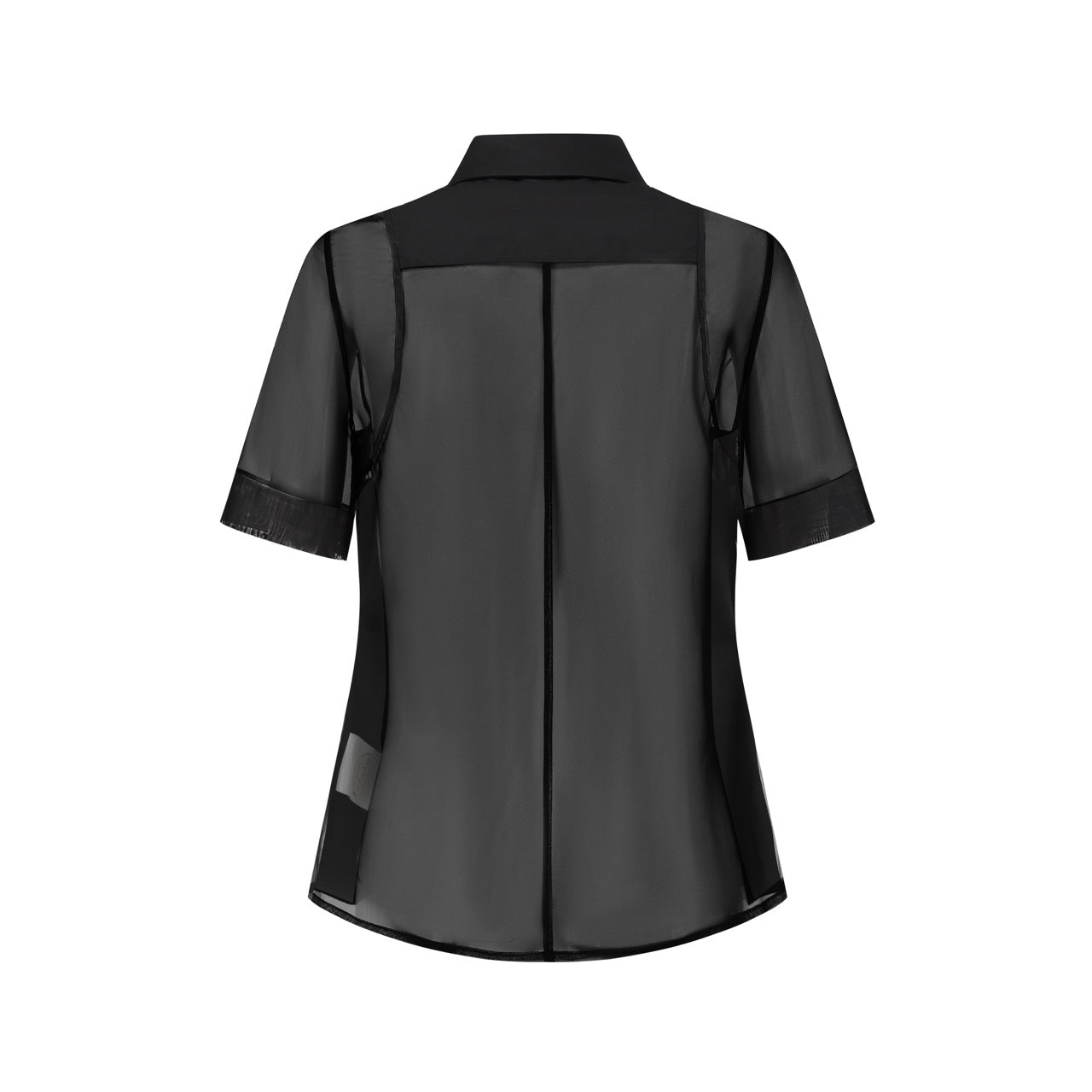 Sheer short sleeve shirt tailored slim fit