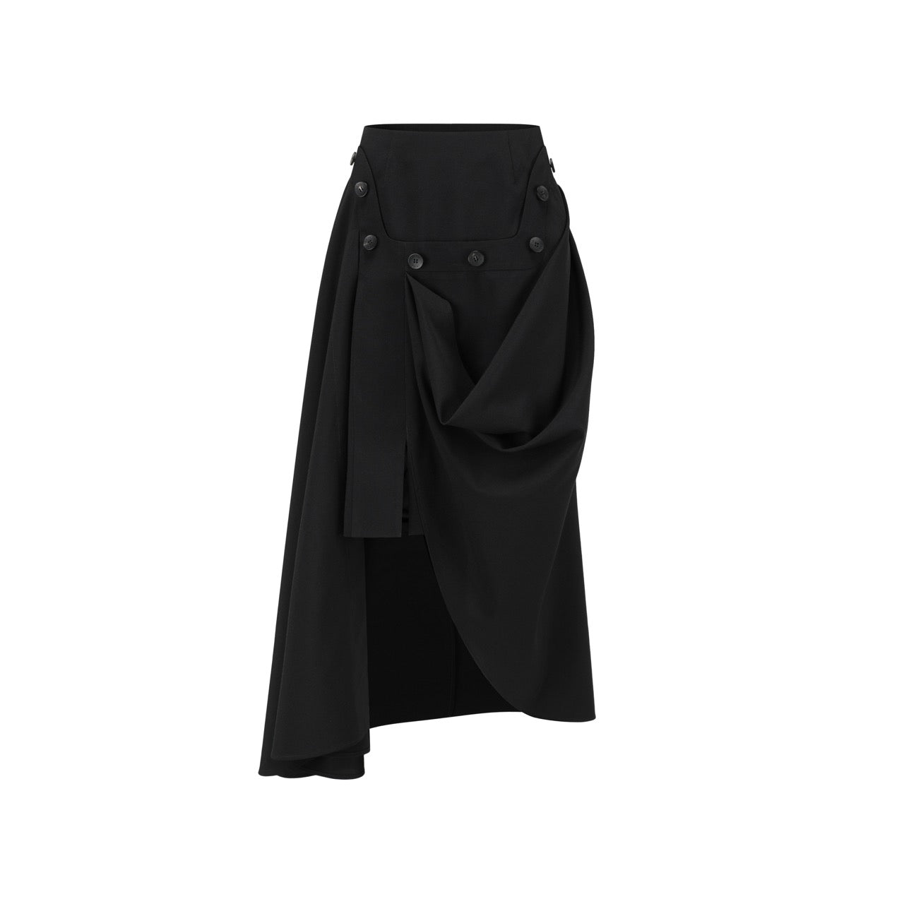 Detachable high square neck camisole asymmetric draped maxi dress set