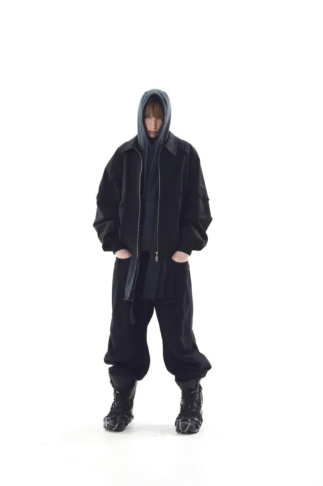 Stucked Belt With Low Density  Cotton And Raw-Edged Pants