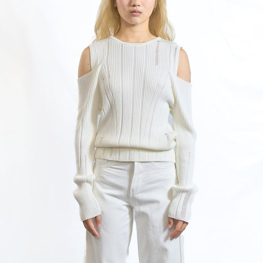 Deconstructed Sleeve Knit Ivory
