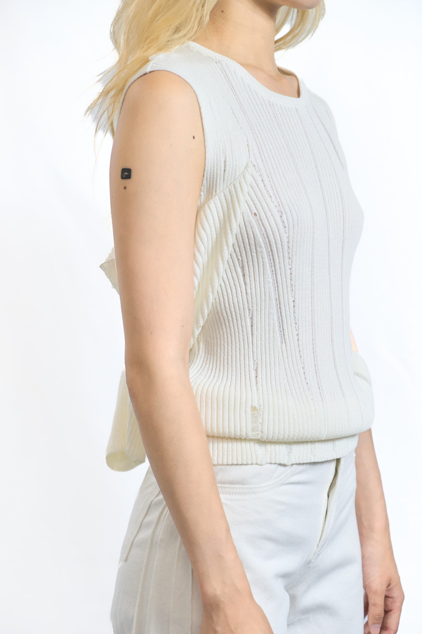 Deconstructed Sleeve Knit Ivory