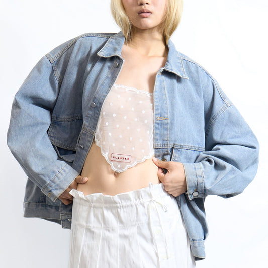 Tie-Back Mesh Scarf White