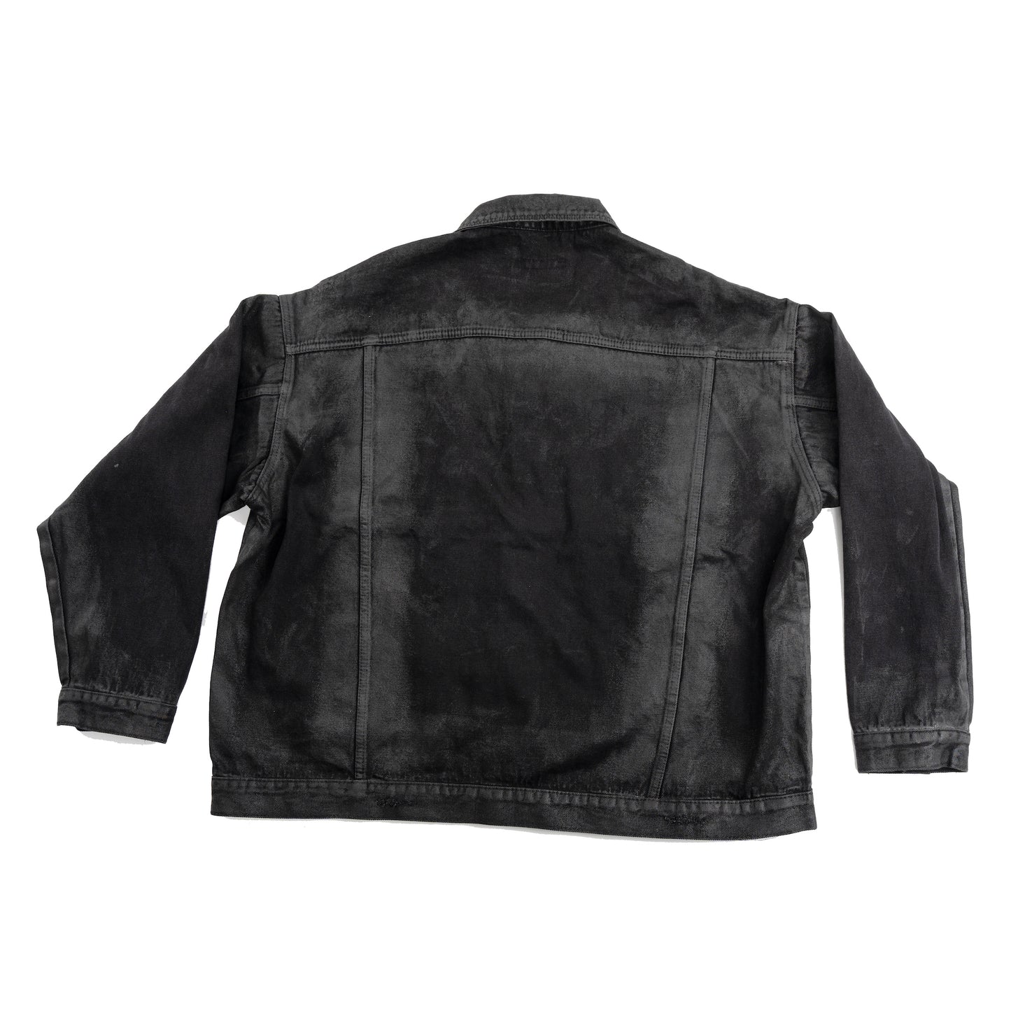 Coated Distressed Denim Jacket