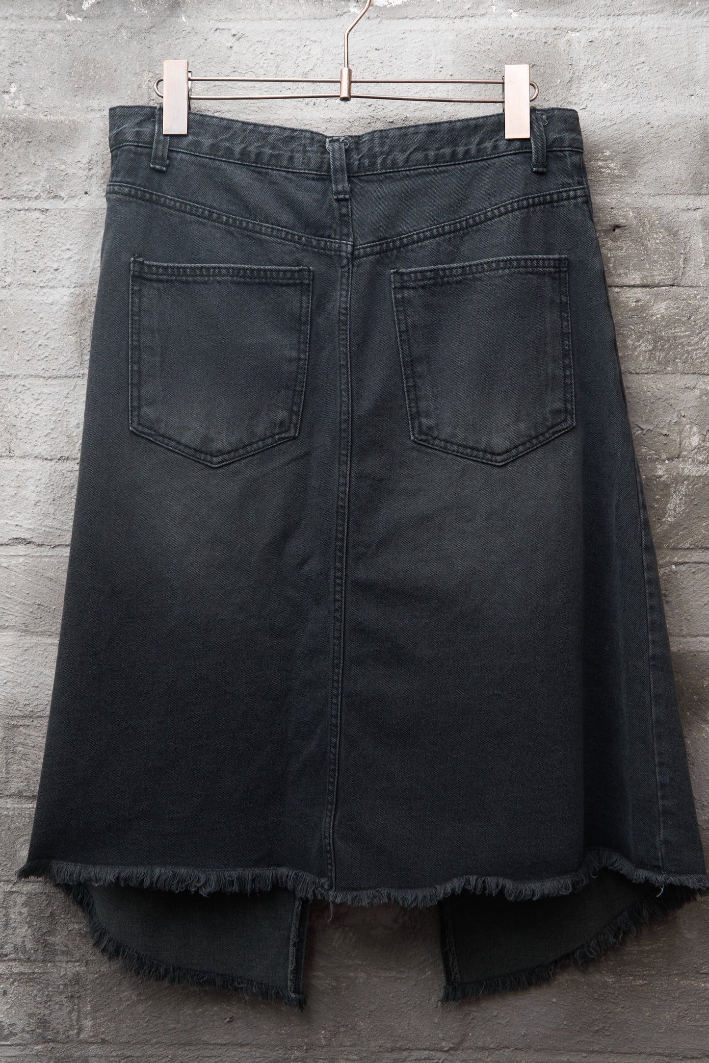 Cross Panel Denim Skirt