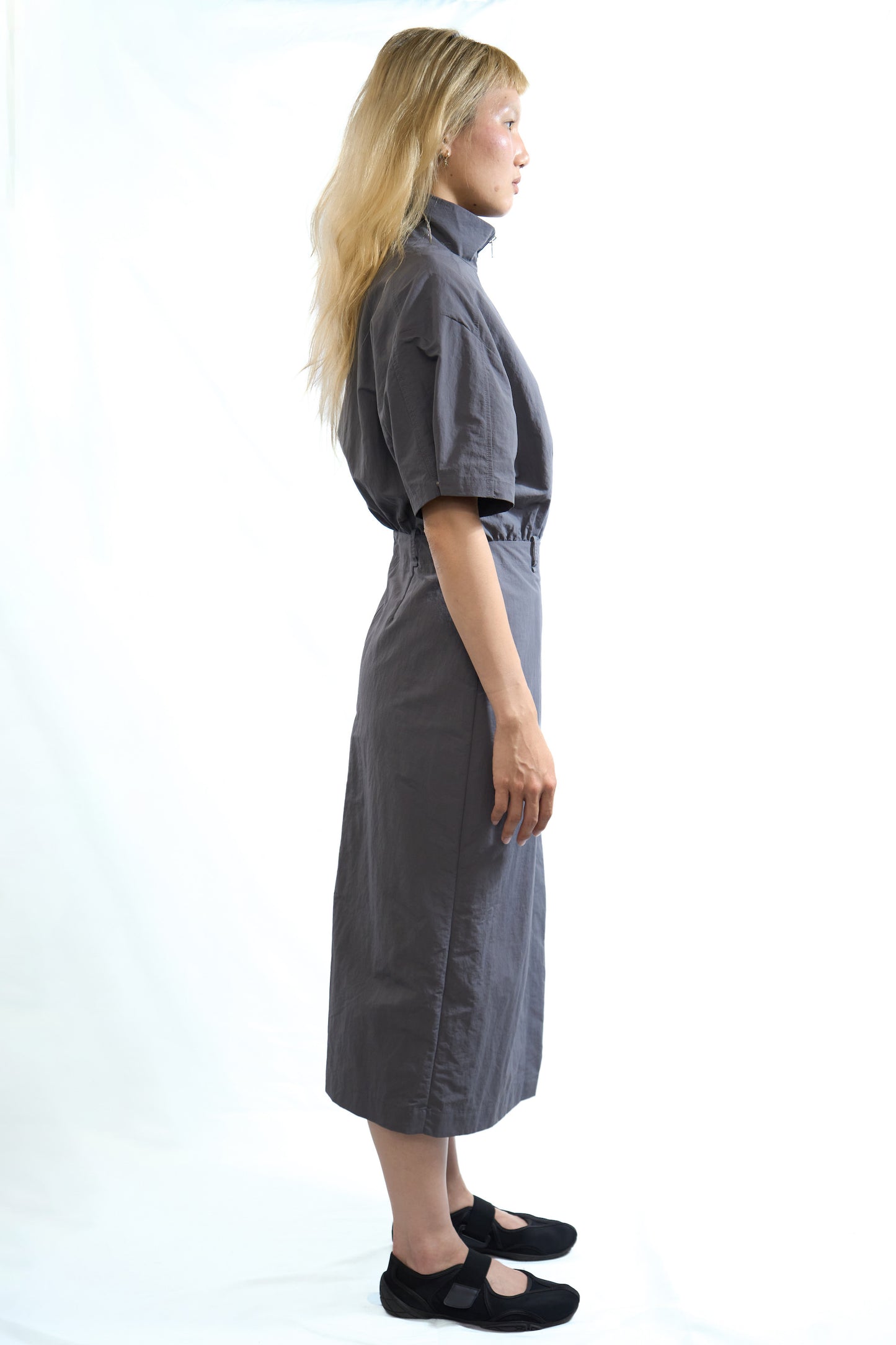 Volume Zip-Up Set Dress Slate Grey
