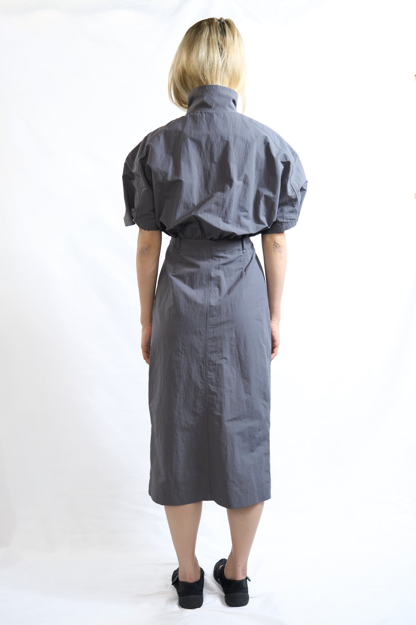 Volume Zip-Up Set Dress Slate Grey