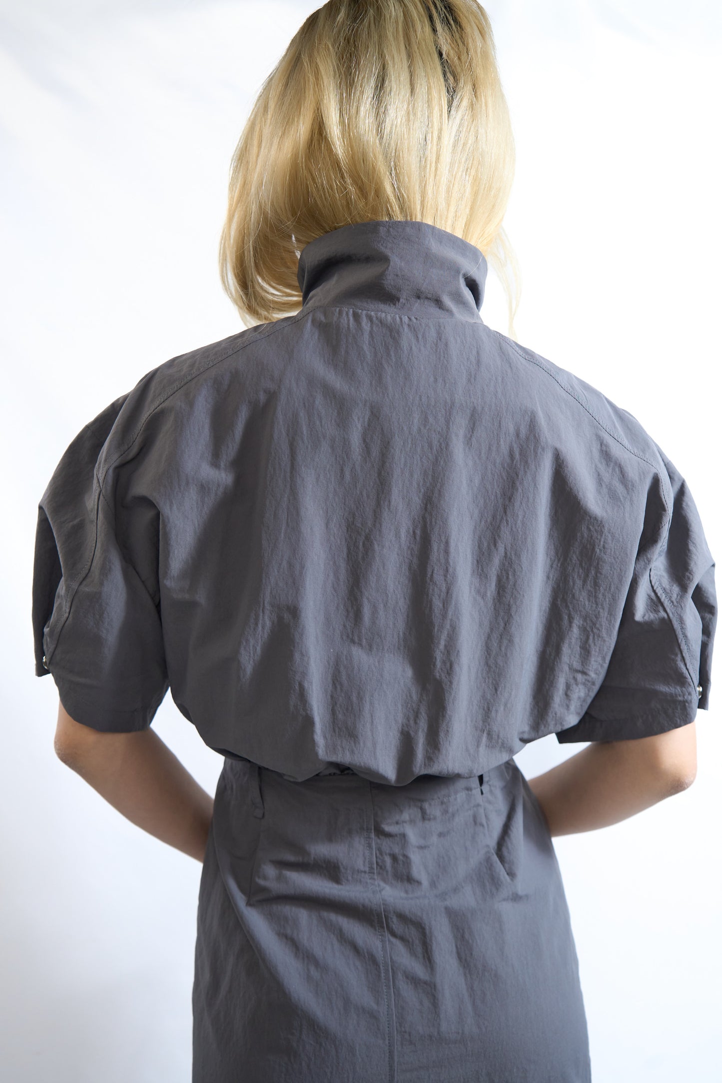 Volume Zip-Up Set Dress Slate Grey
