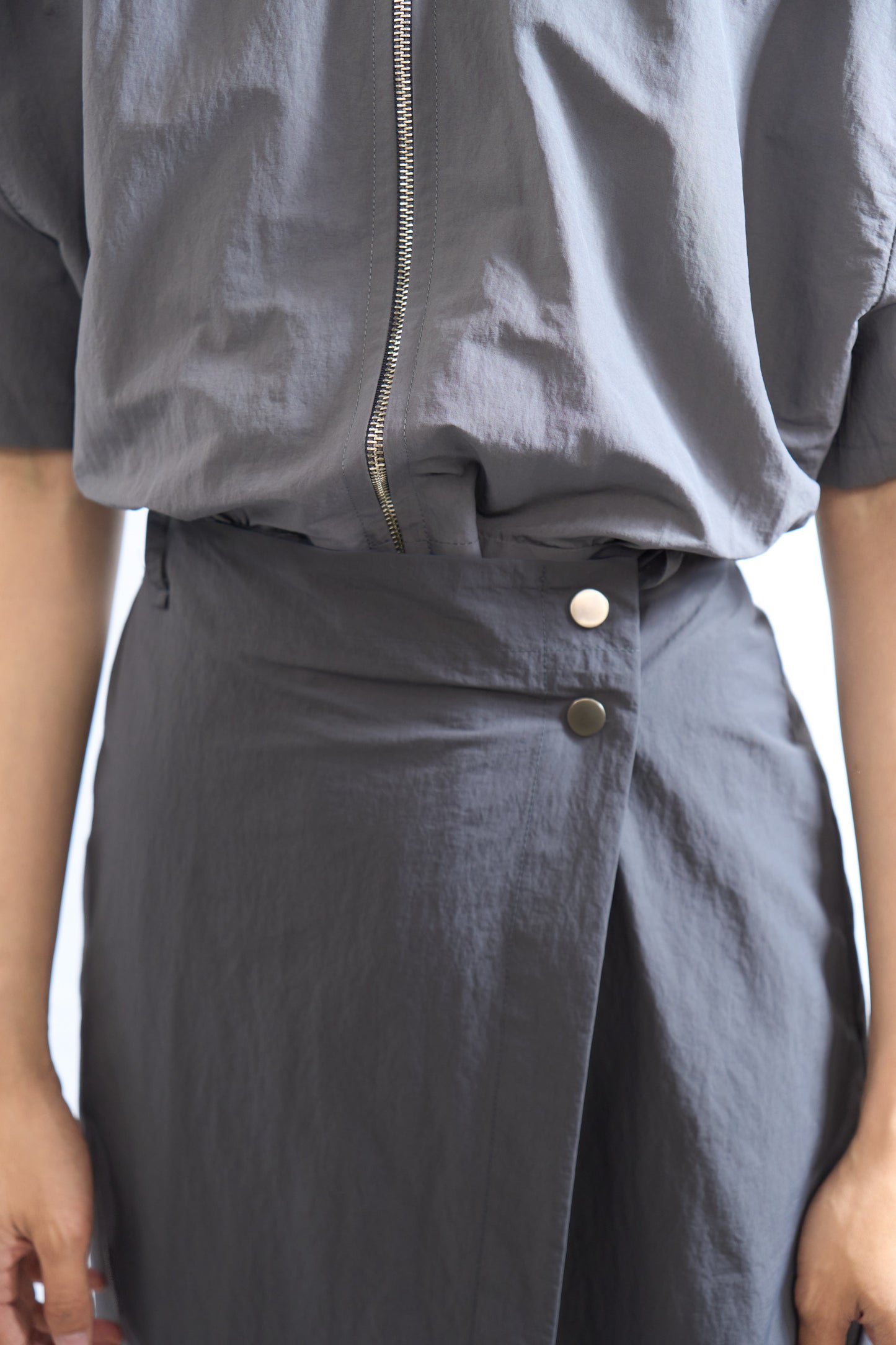 Volume Zip-Up Set Dress Slate Grey