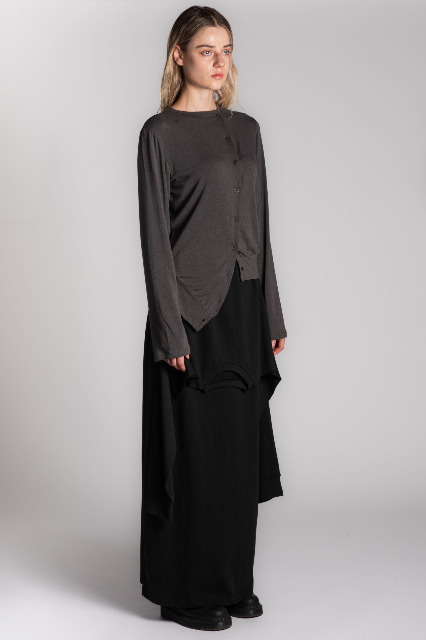 Grey asymmetrical cardigan